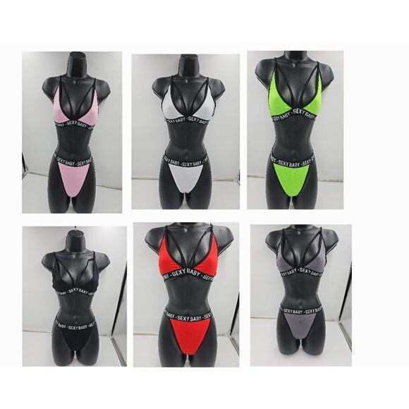 Sexy Baby Bra Sets lingerie Swim G String 6 Sets 6 Colors size XL - Picture 8 of 8